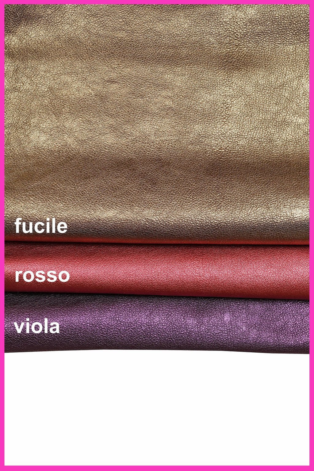 Red, purple, gunmetal METALLIC LEATHER skin, pebble grain metal goatskin, wrinkled shiny soft goat hide B14286-MT La Garzarara
