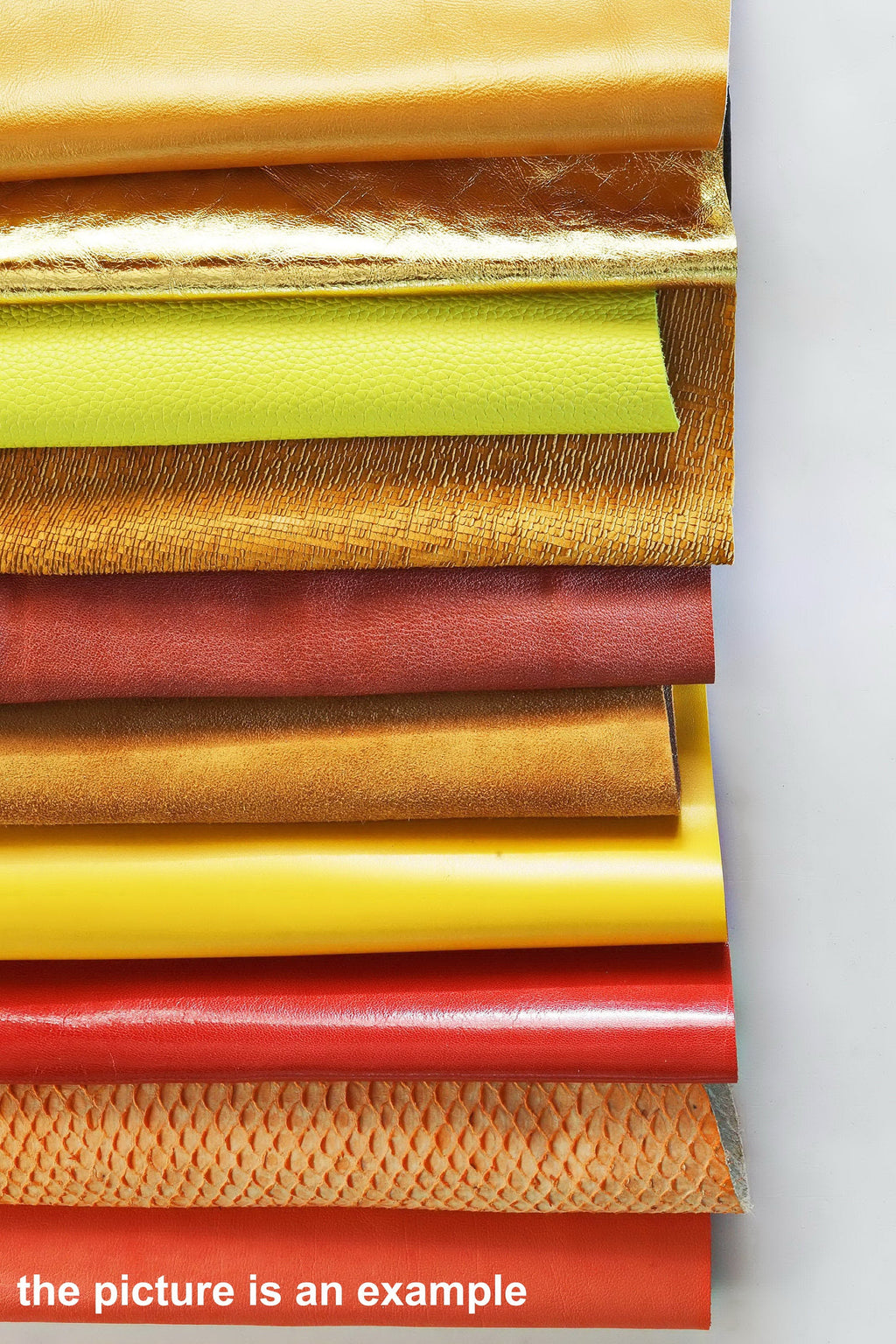 Yellow Orange Gold Leather Scraps, Assorted Craft Leather, 8x10 Inch Sheets for Earrings, Jewelry 1 lbs- 1,7 lbs- 2 lbs- 4 lbs B095/B
