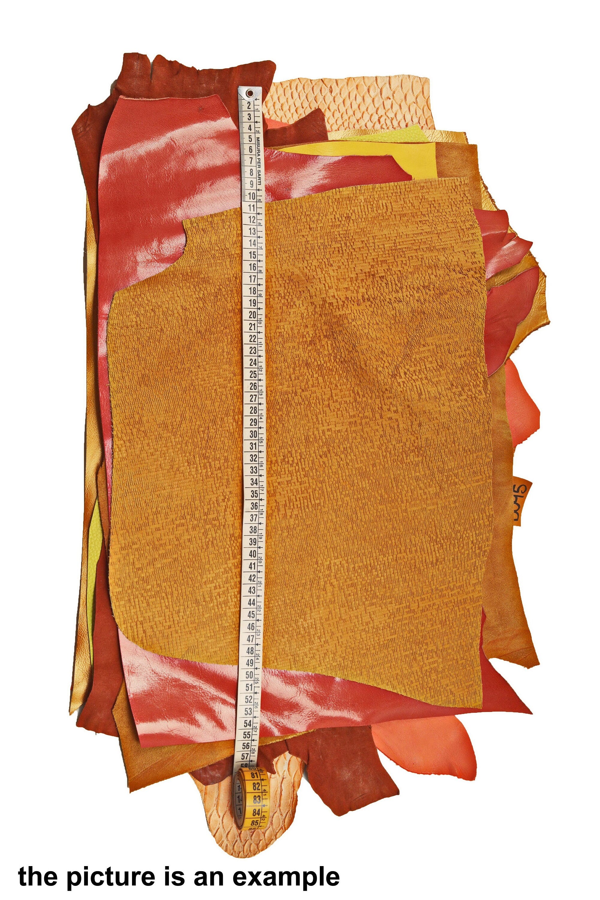 Yellow Orange Gold Leather Scraps, Assorted Craft Leather, 8x10 Inch Sheets for Earrings, Jewelry 1 lbs- 1,7 lbs- 2 lbs- 4 lbs B095/B