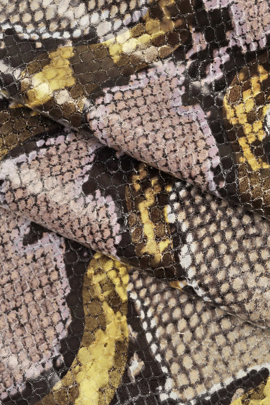 Luxury Printed Snakeskin hide – High-Quality Calf Leather with Grey & Purple Python Texture B14242-ST La Garzarara