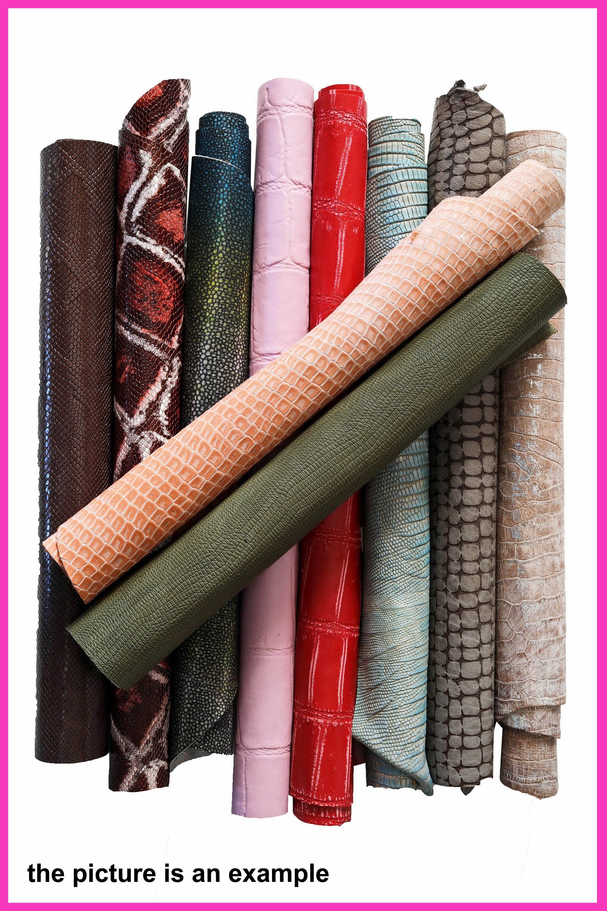 Mix Reptile leather scraps,- PYTHON, CROC, TEJUS Remnant leather, 10 italian leather pieces, offcuts for crafts B098
