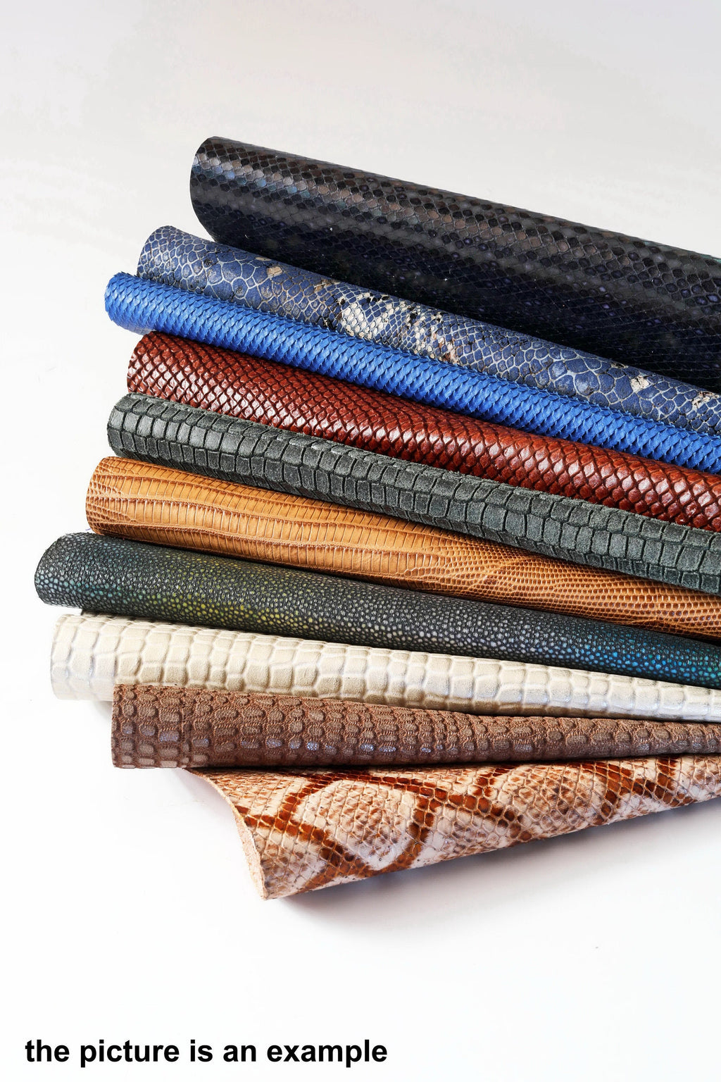 Mix Reptile leather scraps,- PYTHON, CROC, TEJUS Remnant leather, 10 italian leather pieces, offcuts for crafts B098
