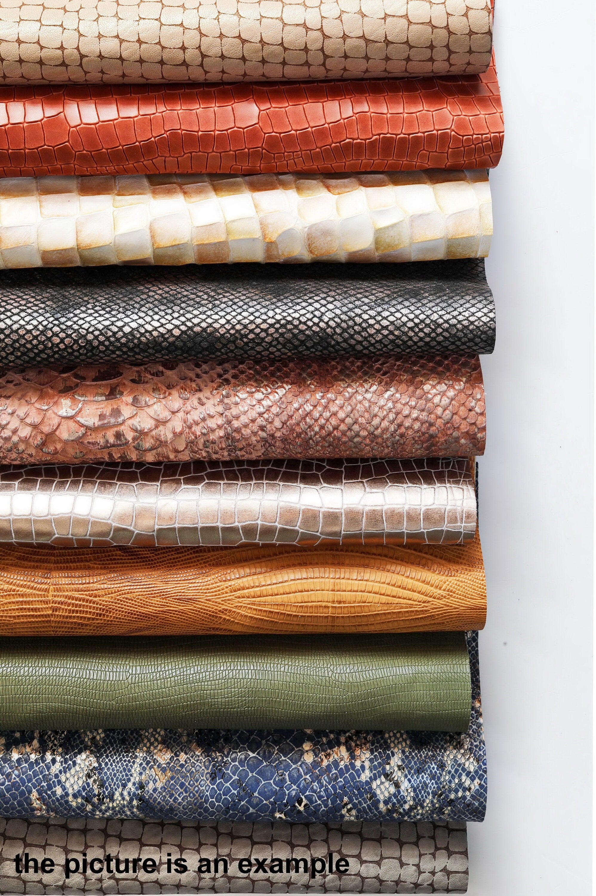 Mix Reptile leather scraps,- PYTHON, CROC, TEJUS Remnant leather, 10 italian leather pieces, offcuts for crafts B098