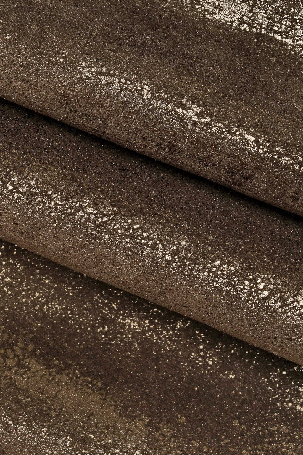 DARK GRAY metallic suede leather hide, plomb shiny calfskin, vintage cowhide B14290-MT(st) La Garzarara