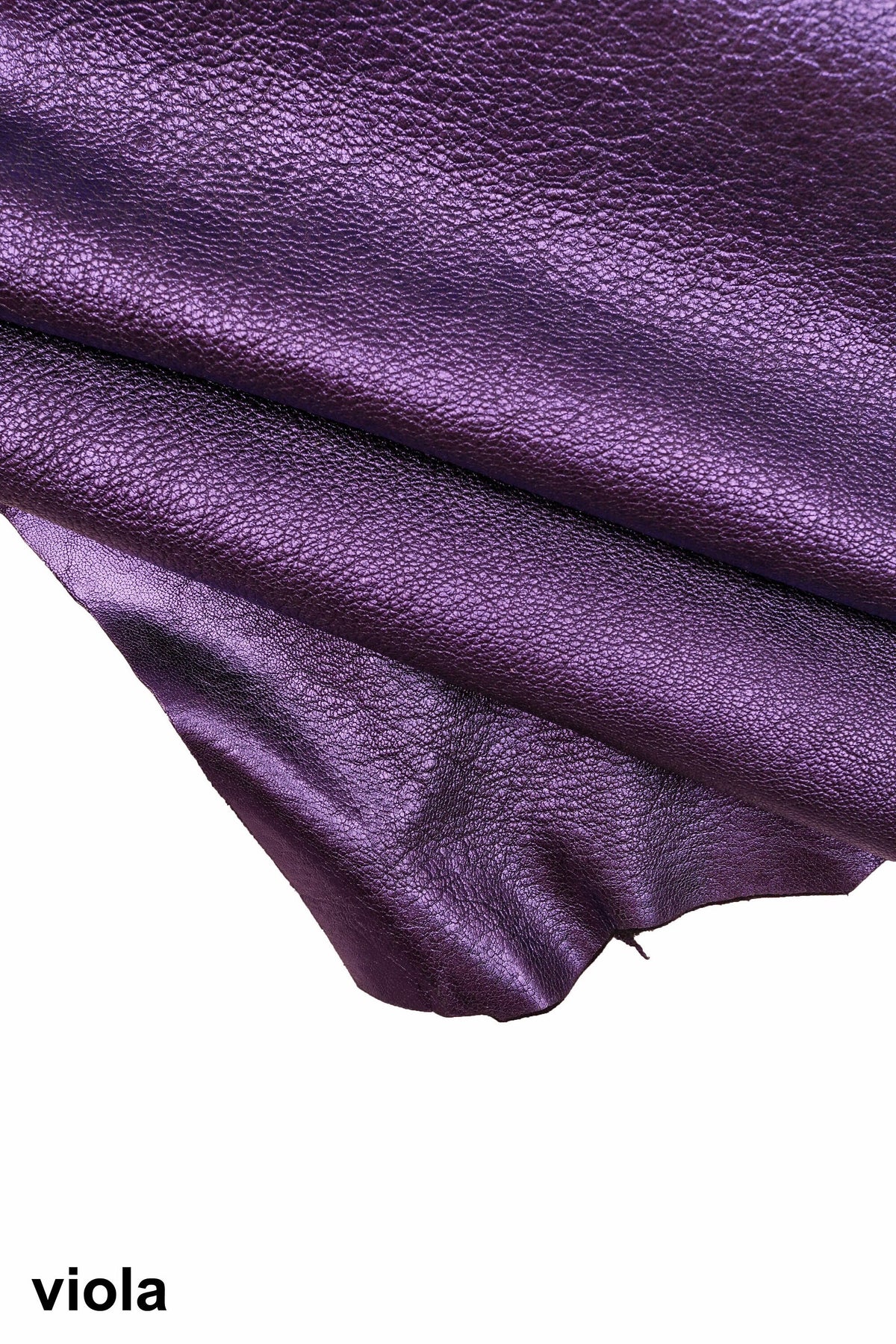 Red, purple, gunmetal METALLIC LEATHER skin, pebble grain metal goatskin, wrinkled shiny soft goat hide B14286-MT La Garzarara