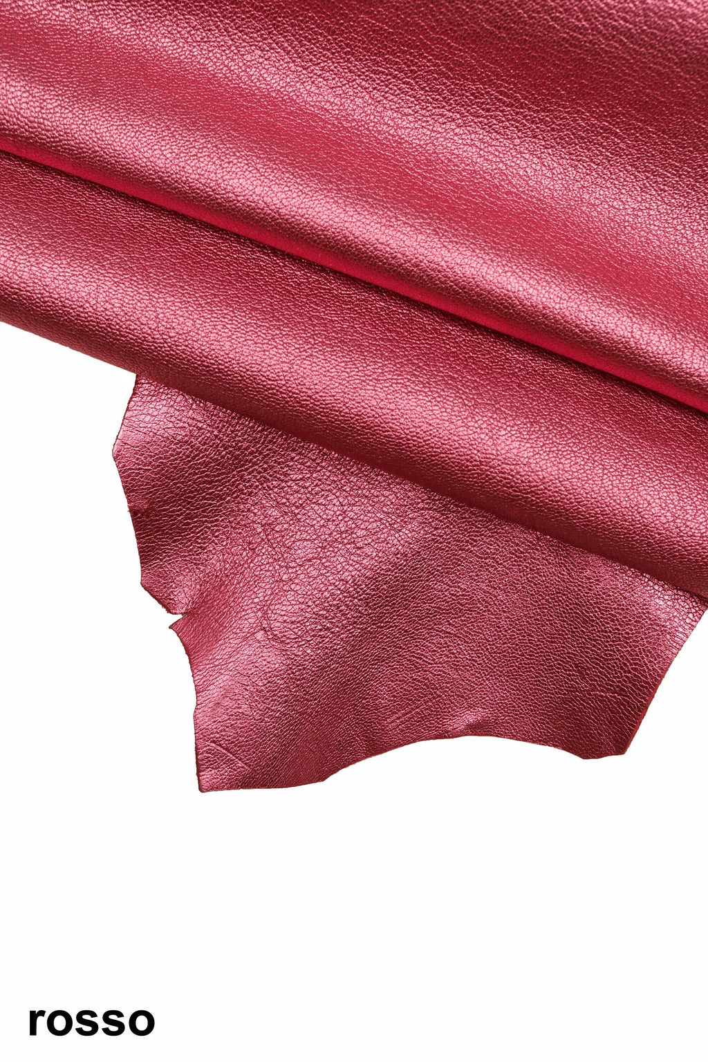 Red, purple, gunmetal METALLIC LEATHER skin, pebble grain metal goatskin, wrinkled shiny soft goat hide B14286-MT La Garzarara
