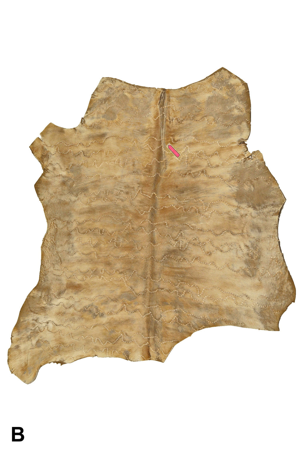 BEIGE HAIR on leather hide, embroidered hairy cowhide, vintage super soft pony effect calfskin B14254-CV La Garzarara