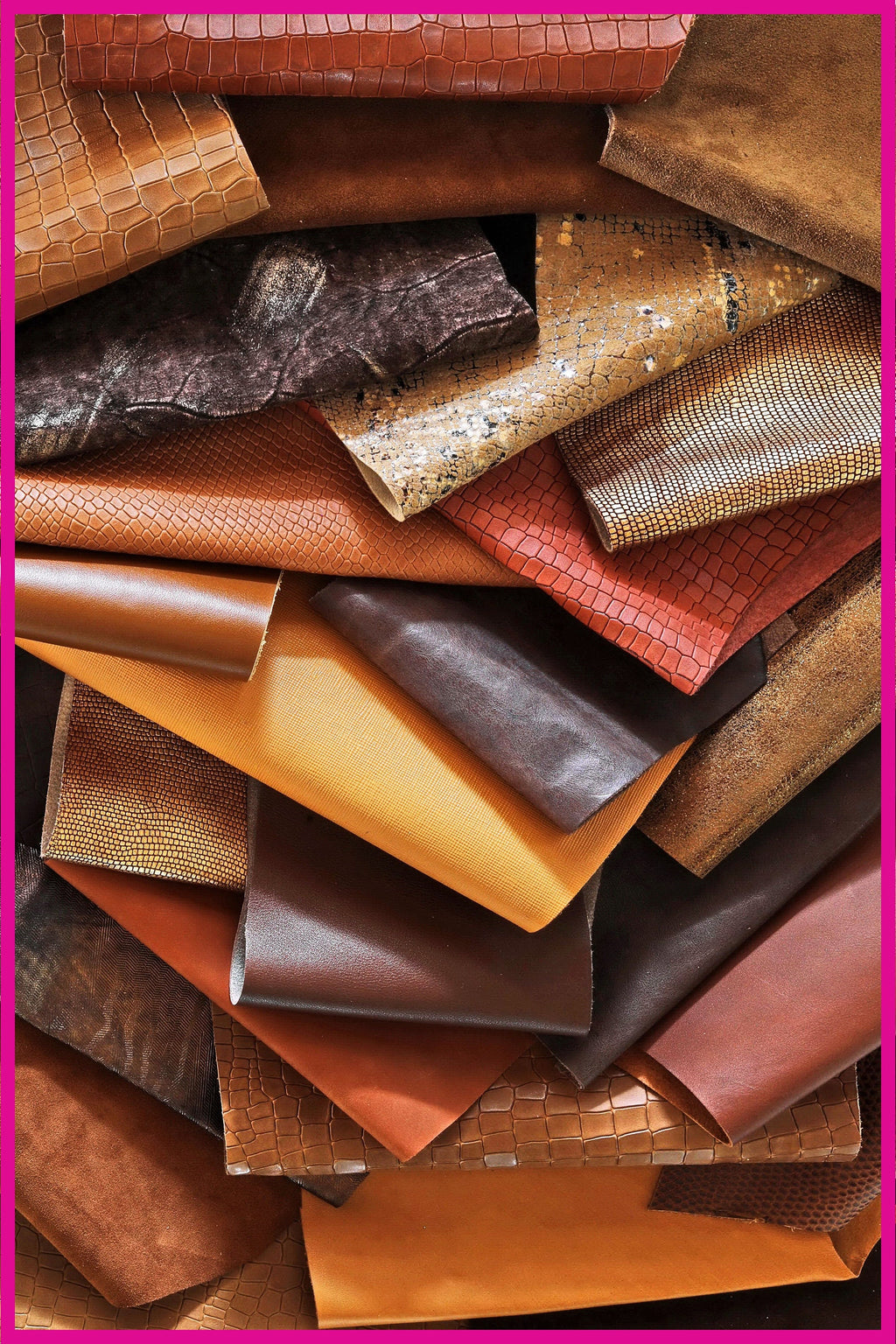 Chocolate Brown Leather Scraps, Bronze Metallic Offcuts, Mixed Grain and Printed Leather Pieces for Jewelry Making B187