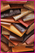 Chocolate Brown Leather Scraps, Bronze Metallic Offcuts, Mixed Grain and Printed Leather Pieces for Jewelry Making B187