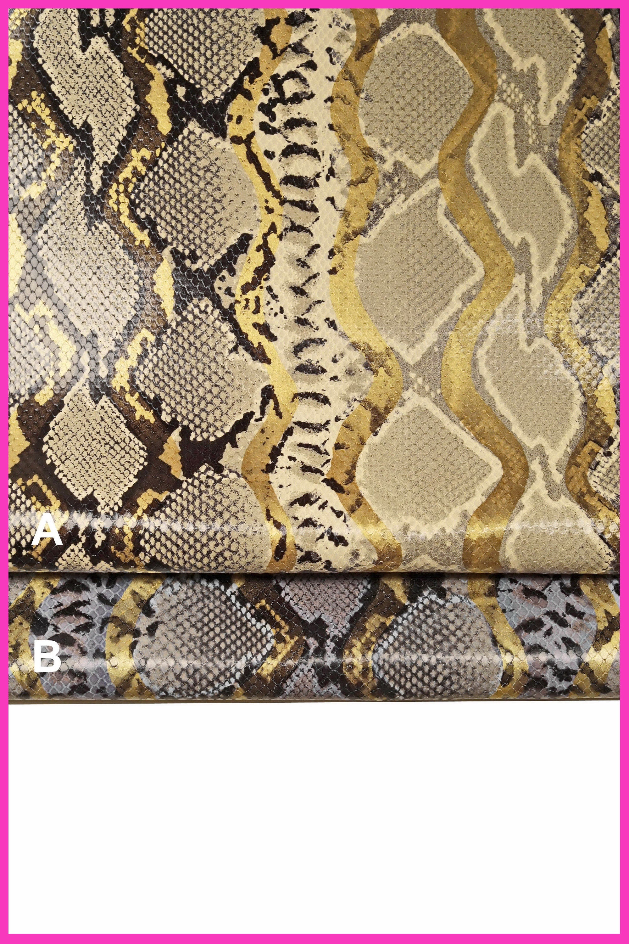 Luxury Printed Snakeskin hide – High-Quality Calf Leather with Grey & Purple Python Texture B14242-ST La Garzarara