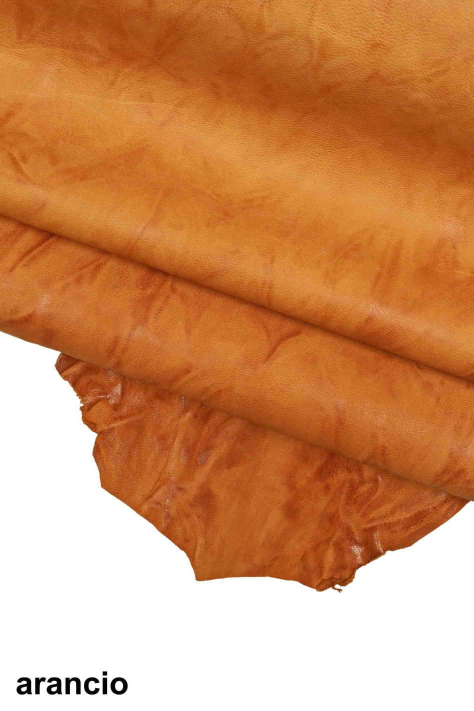 Crinkled sheepskin leather skin, washed soft nappa lamb, distressed vintage hides color options B13904-VT La Garzarara