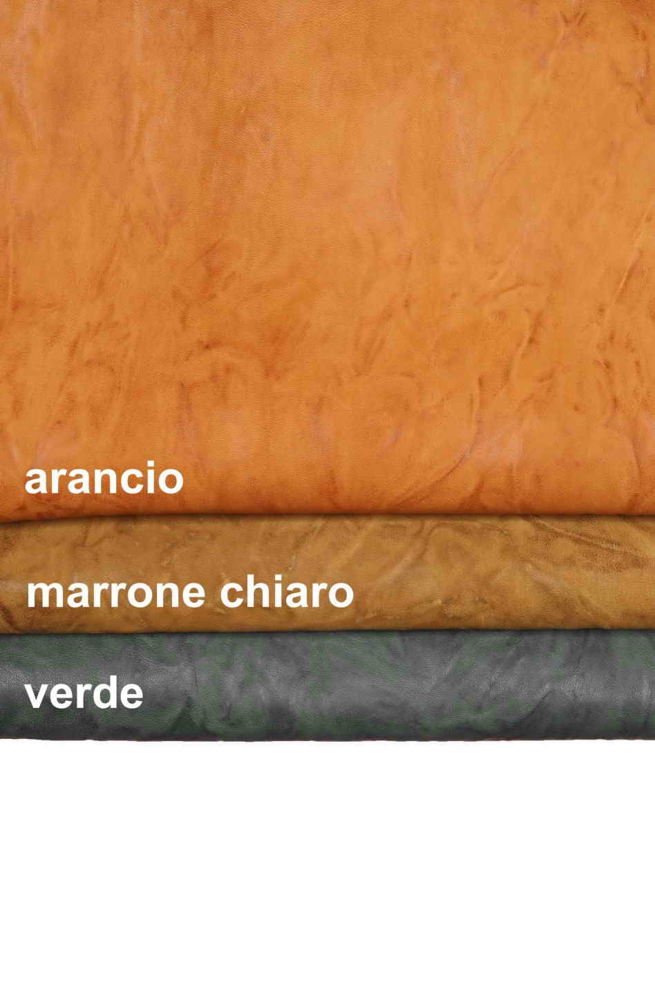 Crinkled sheepskin leather skin, washed soft nappa lamb, distressed vintage hides color options B13904-VT La Garzarara