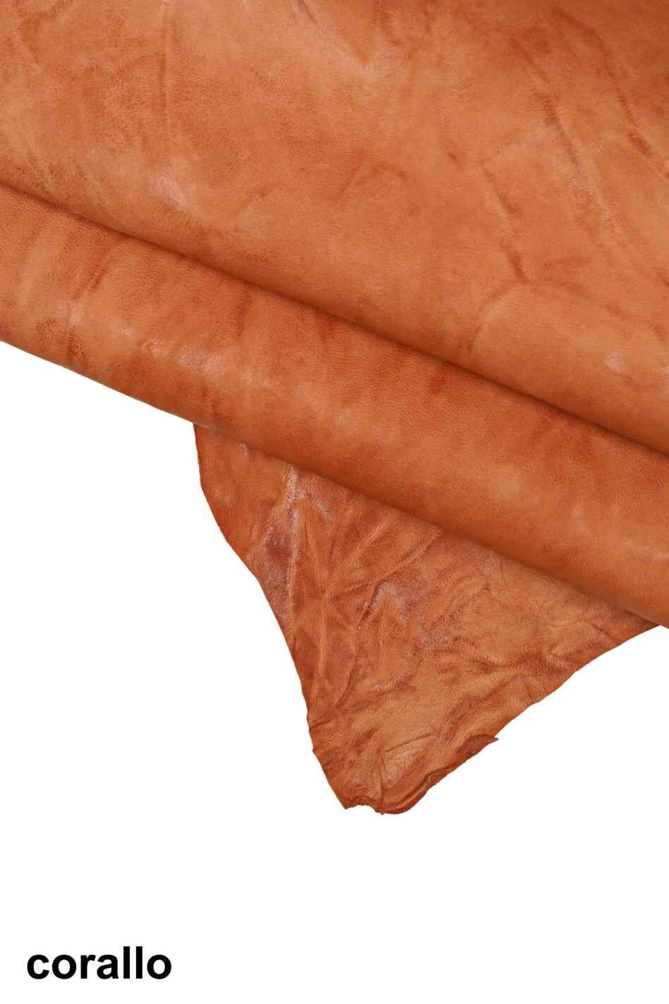 Crumpled lambskin leather skins, vegetable WASHED NAPPA sheepskin yellow coral blue, sheep soft distressed italian skin B13905-VT Garzarara