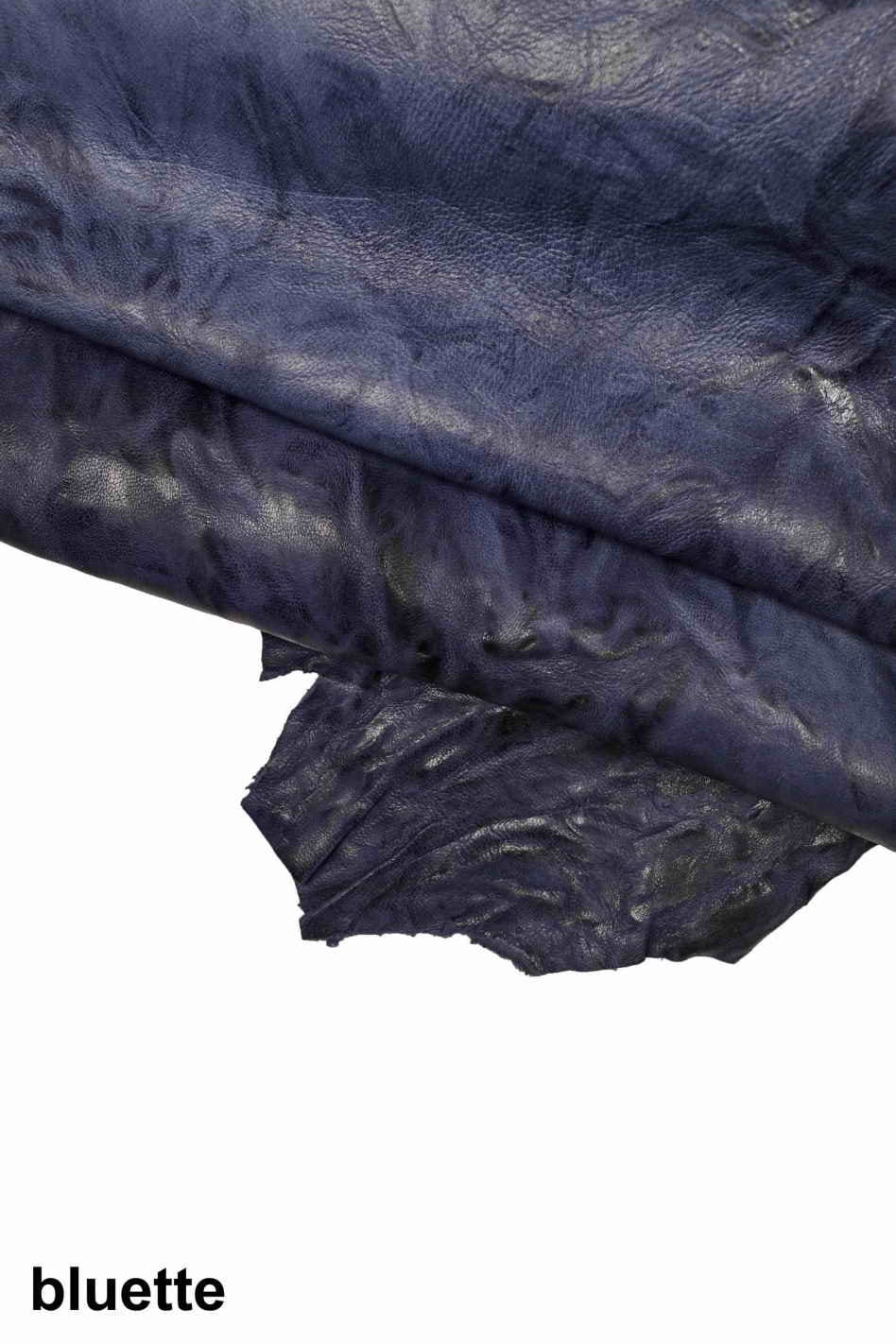 Crumpled lambskin leather skins, vegetable WASHED NAPPA sheepskin yellow coral blue, sheep soft distressed italian skin B13905-VT Garzarara