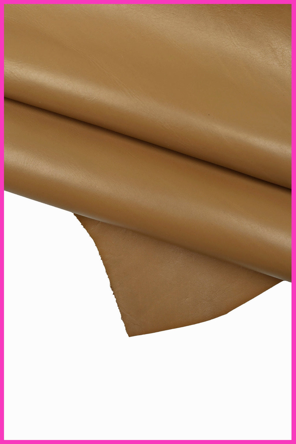 HAZELNUT smooth CALF leather hide – soft camel cowhide skin, medium brown, for bags & crafts B14484-TU La Garzarara