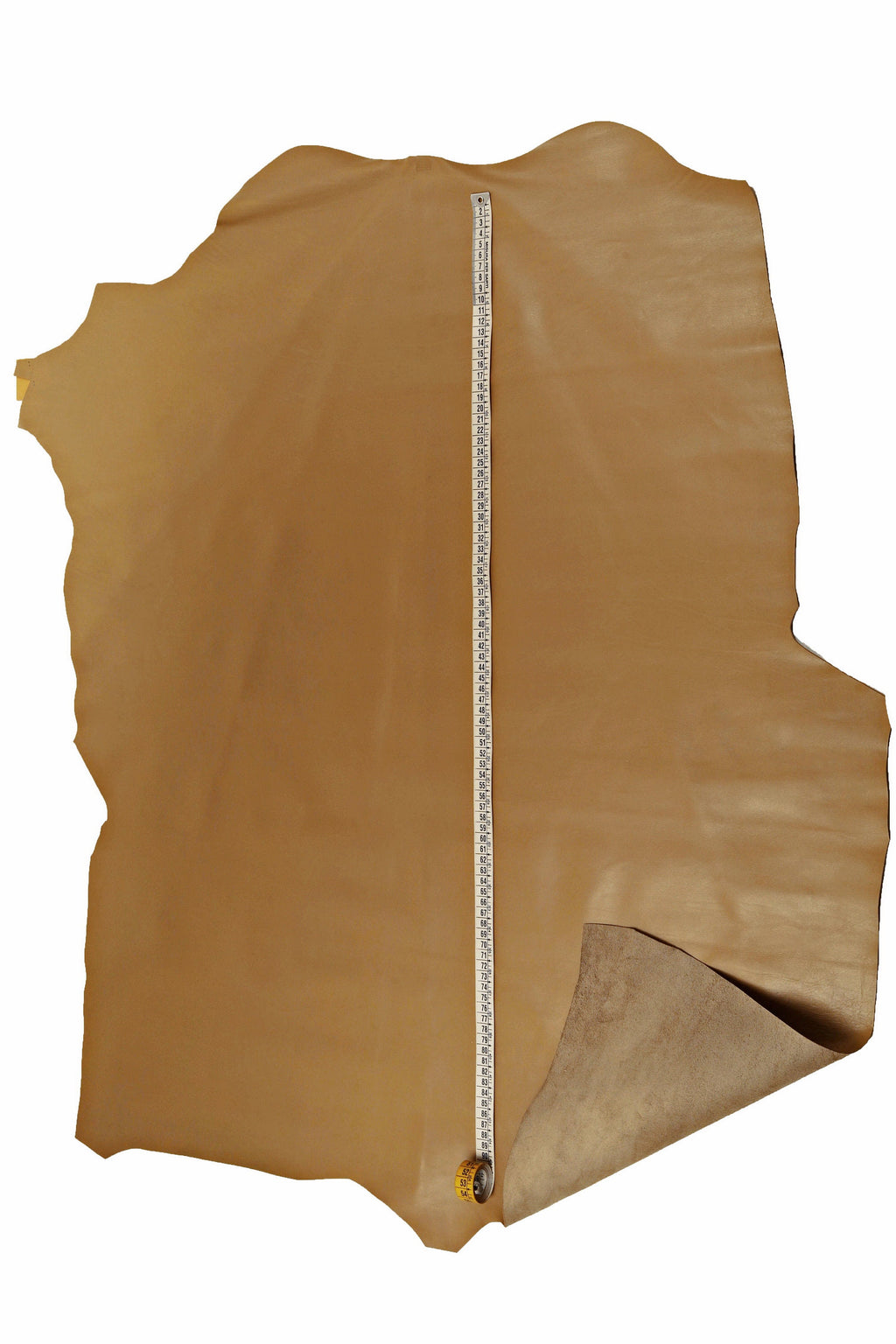 HAZELNUT smooth CALF leather hide – soft camel cowhide skin, medium brown, for bags & crafts B14484-TU La Garzarara