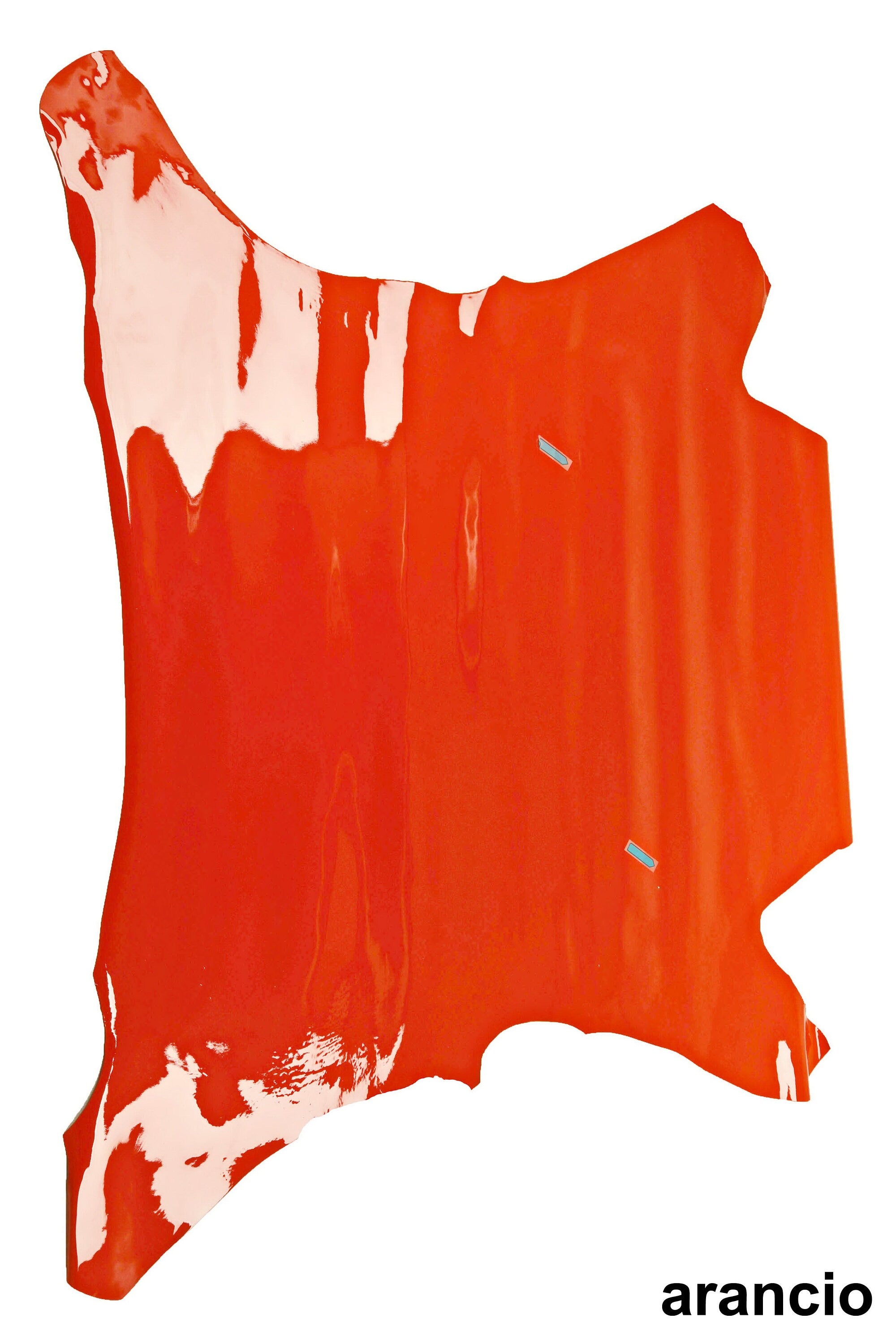 GRAY, ORANGE, soft yellow patent leather hide, smooth glossy stiff skin B14471-TU La Garzarara
