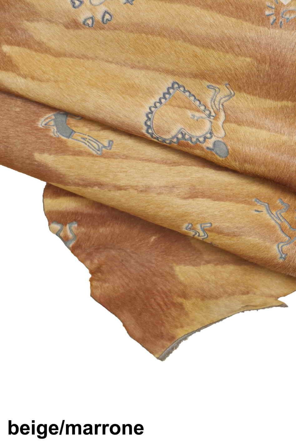 Rare Printed Hair on leather, unique fancy ponyskin B12868-CV La Garzarara
