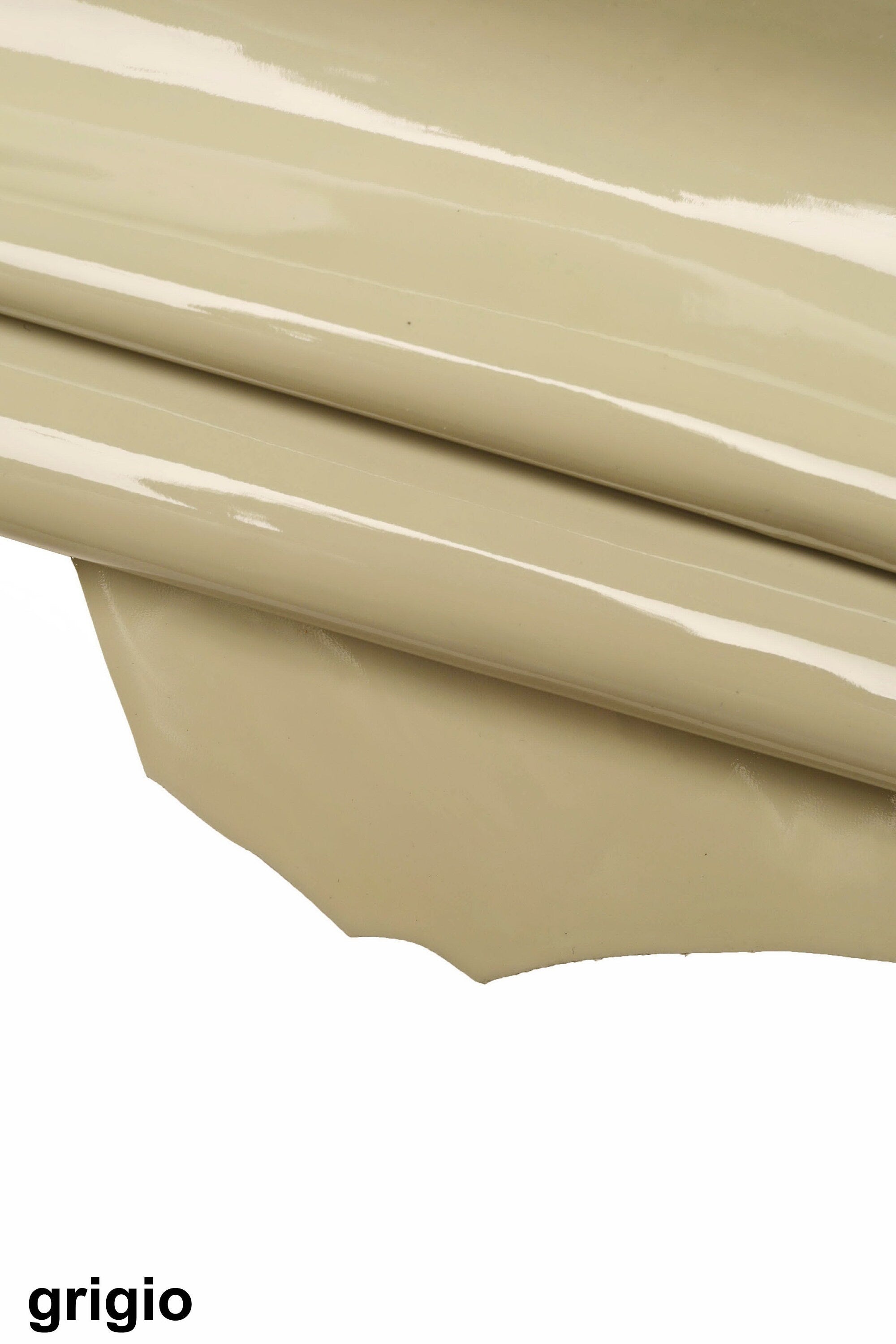 GRAY, ORANGE, soft yellow patent leather hide, smooth glossy stiff skin B14471-TU La Garzarara