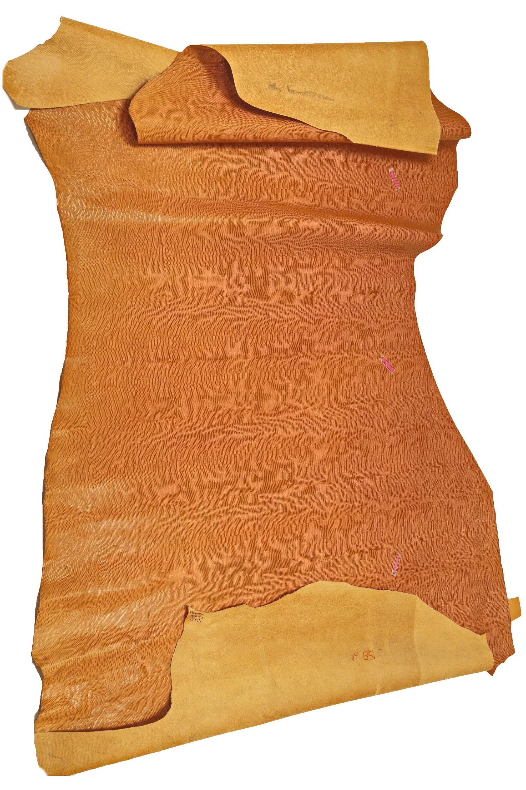 TAN LIZARD printed leather hide, light brown embossed calfskin, glossy stiff classic cowhide B14573-ST La Garzarara