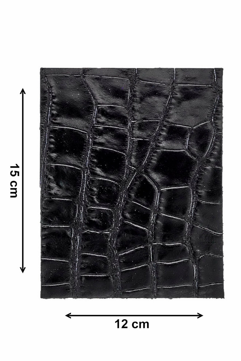 Black Tone Craft Leather, Precut Pieces, Smooth Printed and Textured Black Cuts for Handmade Accessories B14460-PZ La Garzarara