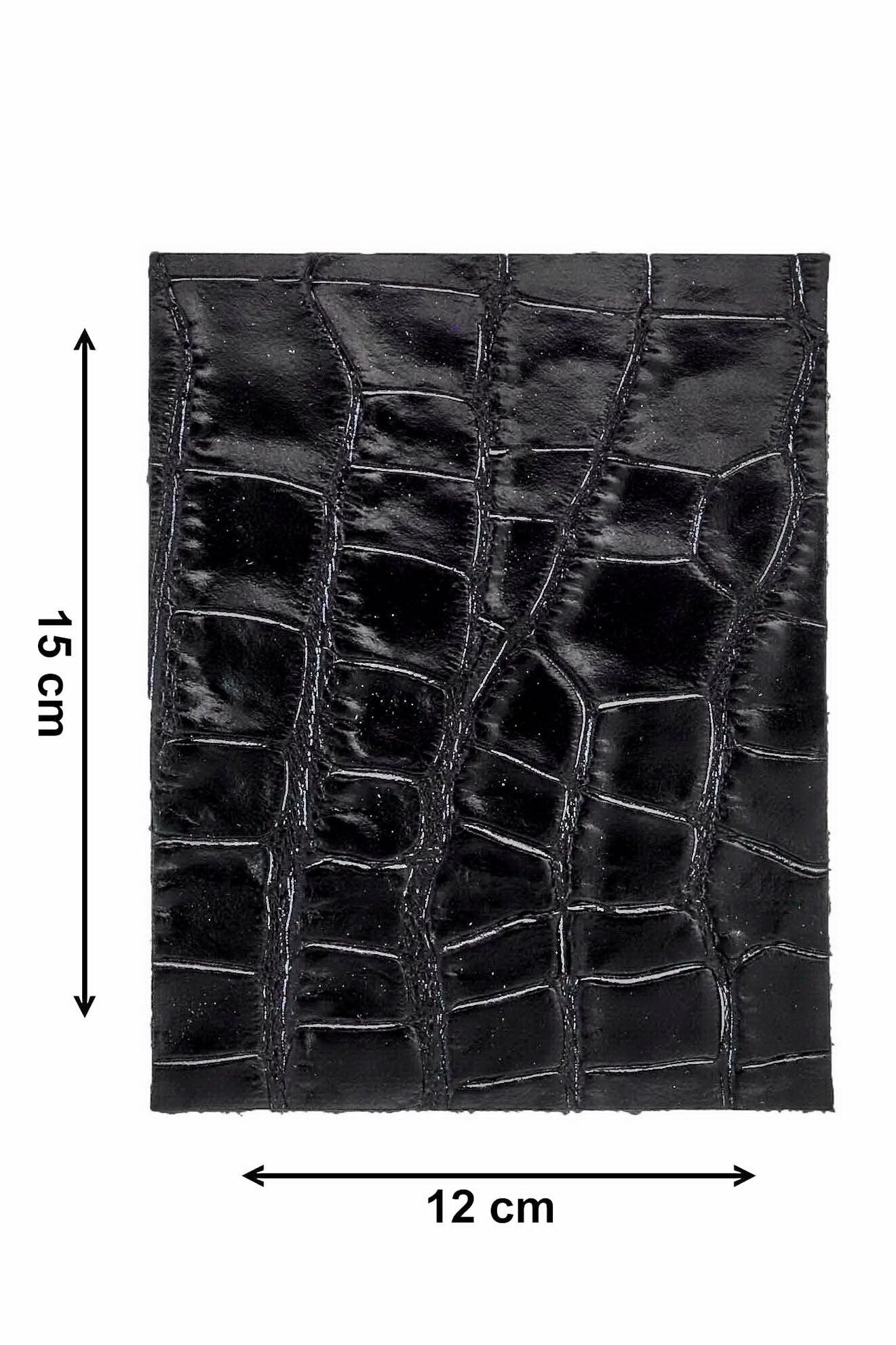 Black Tone Craft Leather, Precut Pieces, Smooth Printed and Textured Black Cuts for Handmade Accessories B14460-PZ La Garzarara