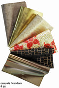 Leather sheets GOLD BRONZE, pre cut leather pieces random selection, mix metallic, printed cut off B14390-PZ La Garzarara