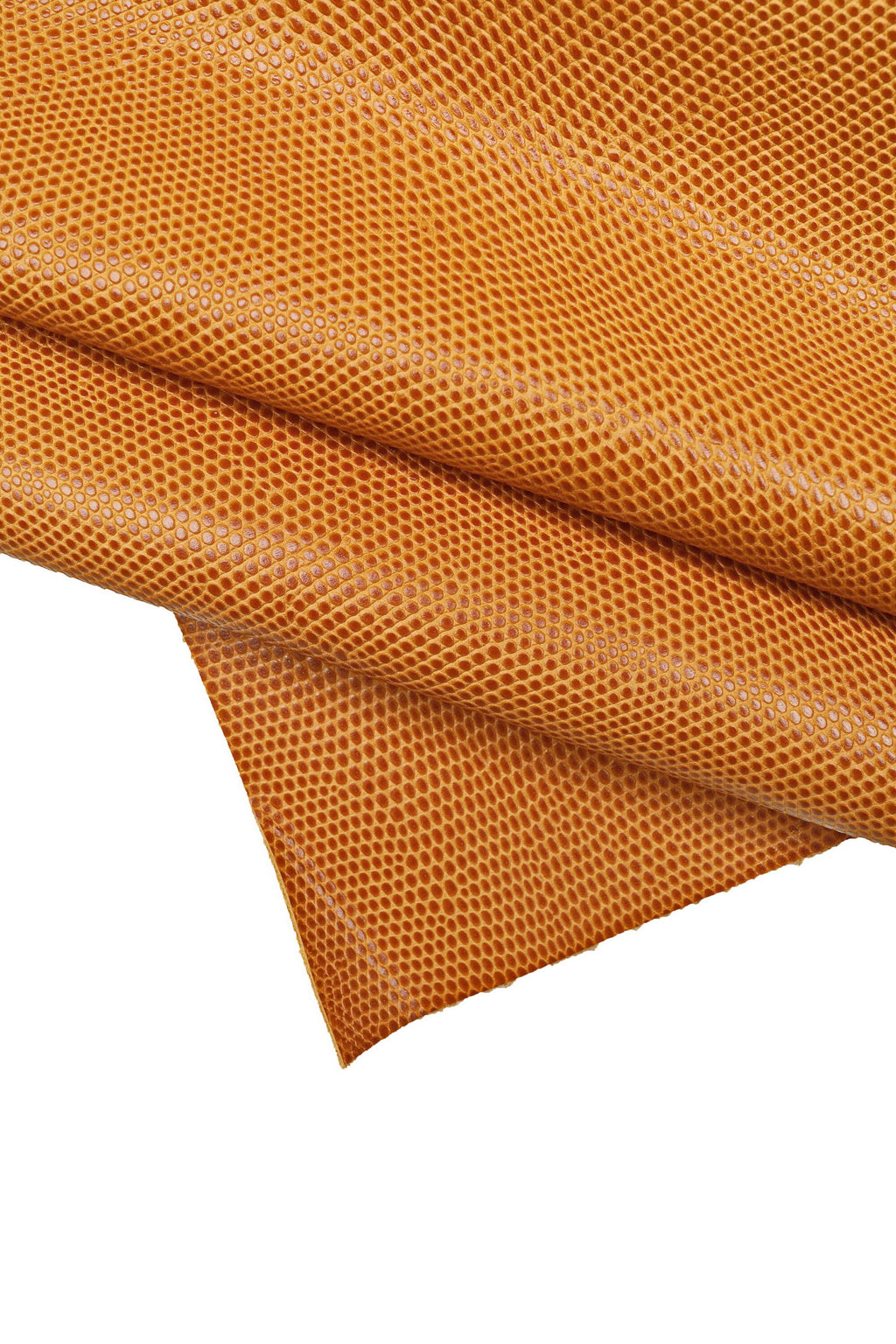 TAN LIZARD printed leather hide, light brown embossed calfskin, glossy stiff classic cowhide B14573-ST La Garzarara