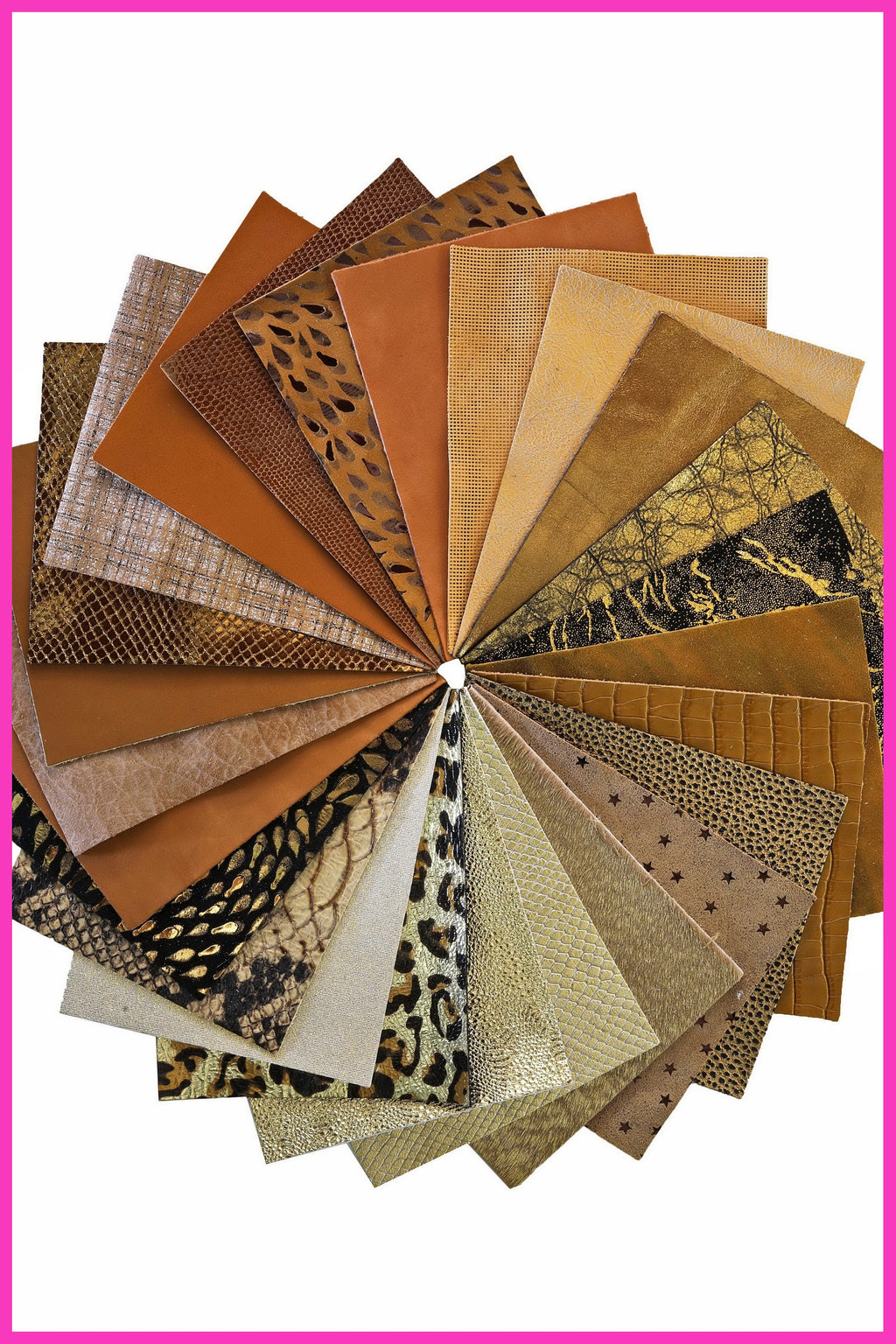 Leather scraps for sewing Mixed Textures and Assorted Gold Bronze Tan , 12 Random Precut Pieces 5 x 6 inches B14458-PZ La Garzarara