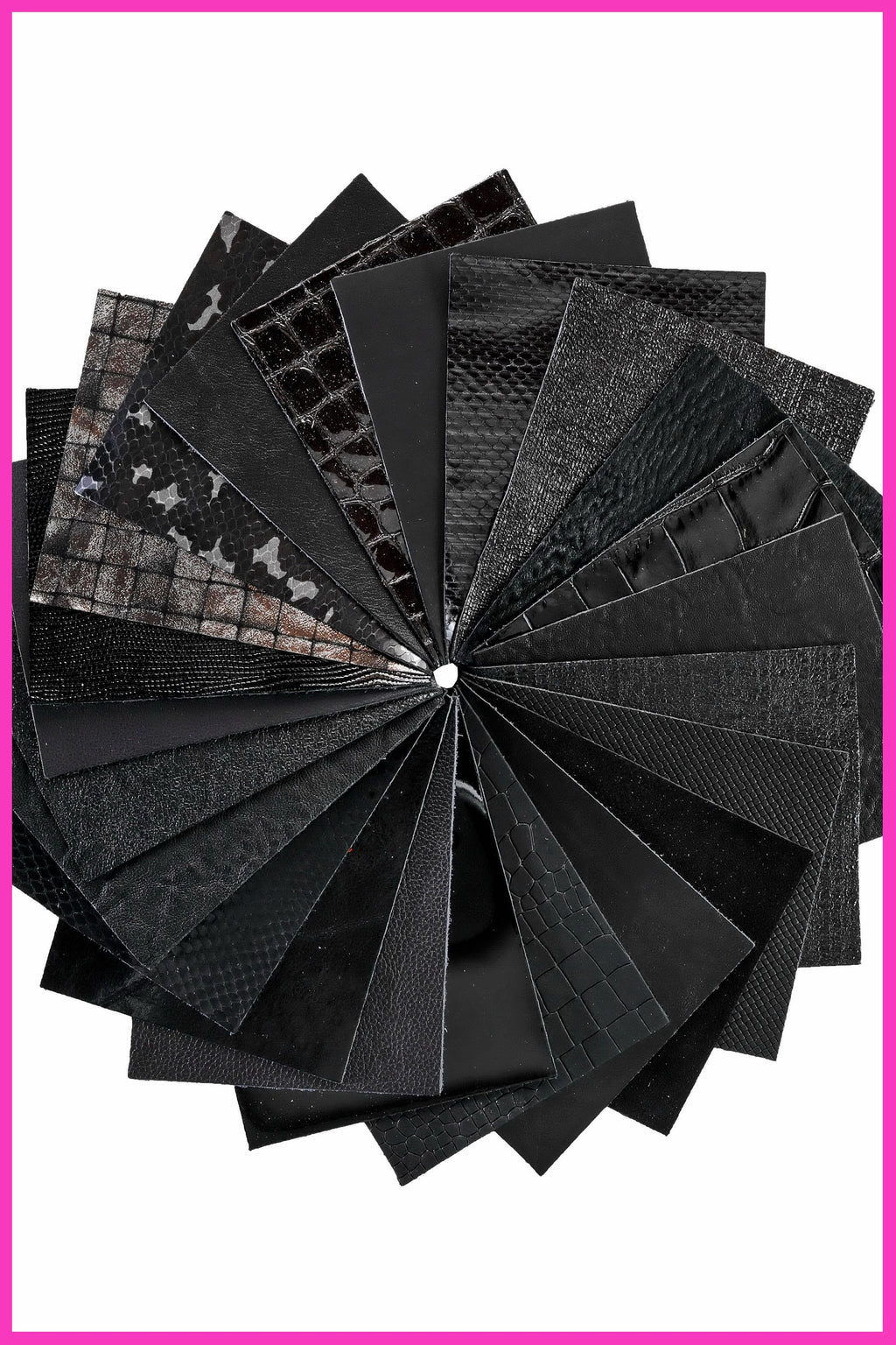 Black Tone Craft Leather, Precut Pieces, Smooth Printed and Textured Black Cuts for Handmade Accessories B14460-PZ La Garzarara