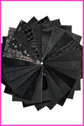 Black Tone Craft Leather, Precut Pieces, Smooth Printed and Textured Black Cuts for Handmade Accessories B14460-PZ La Garzarara