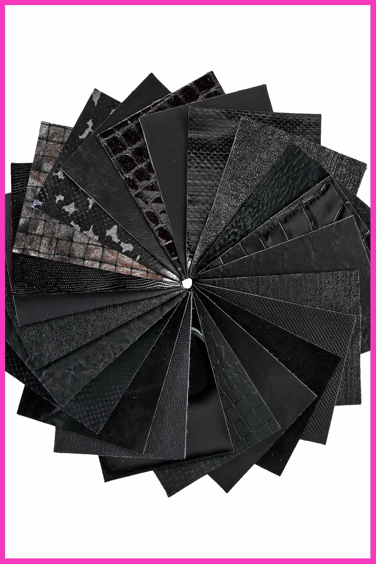 Black Tone Craft Leather, Precut Pieces, Smooth Printed and Textured Black Cuts for Handmade Accessories B14460-PZ La Garzarara