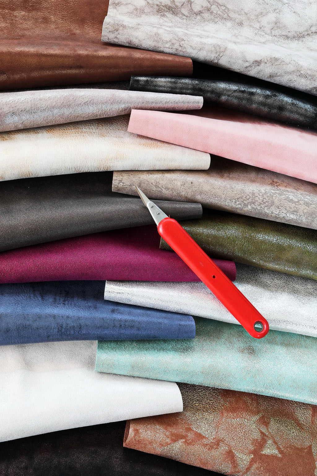 Leather scraps , SUEDE foil effect, metallic suede leather pcs, colors various, random assortment, italian leather pieces 1lbs- 2 lbs B103/B