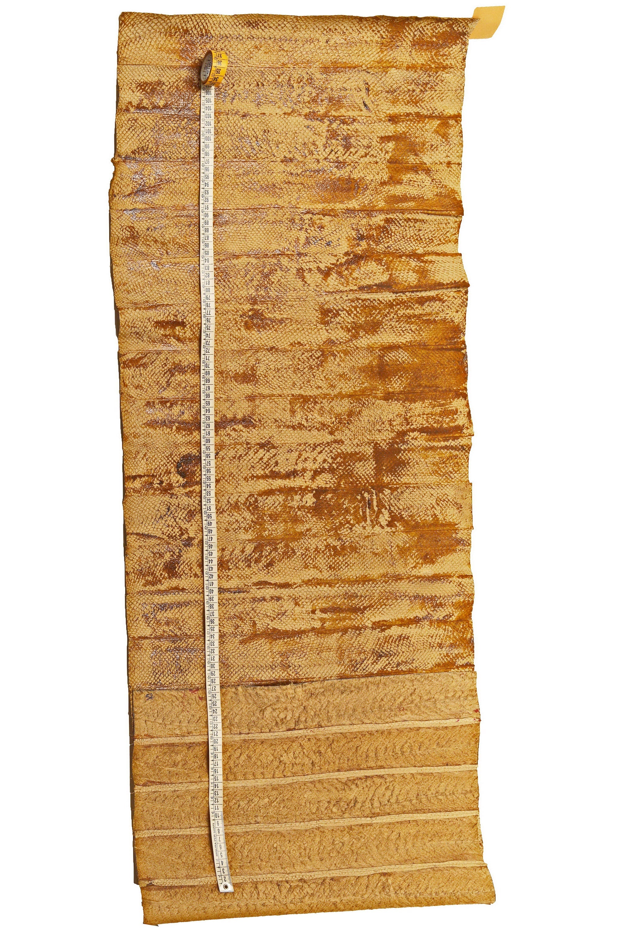 Beige Salmon Leather Hide – Glossy Brown Abstract Pattern, Unique Textured Handcrafted Leather for CraftingB14736-DM La Garzarara