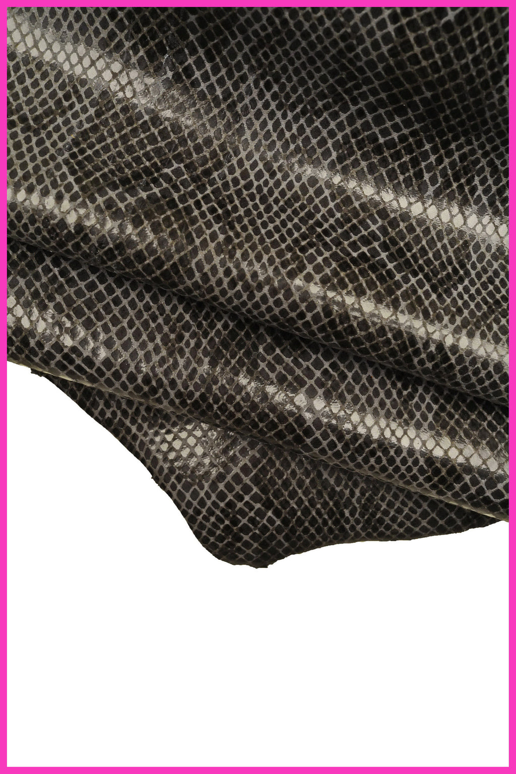 Gray SNAKE python leather hide, lightweight reptile printed skin for clothing, soft thin garment leather B14788-ST La Garzarara