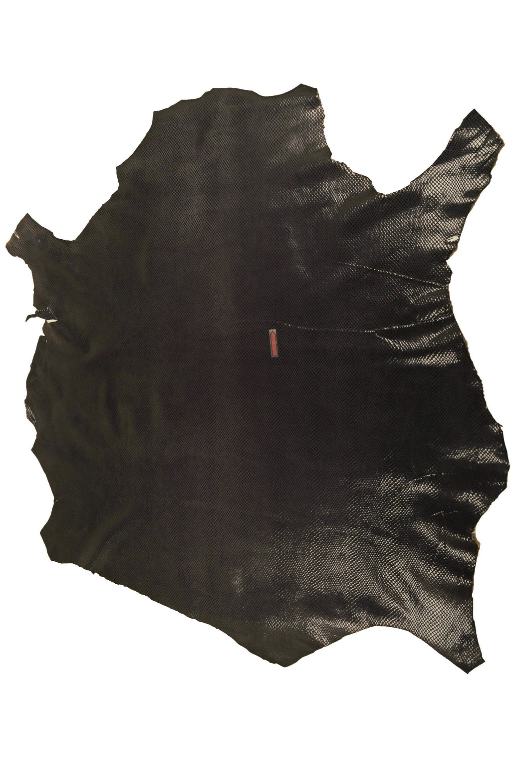Dark grey black PYTHON PRINTED leather skin, snake textured glossy goatskin, soft thin reptile print hide B14787-TB La Garzarara
