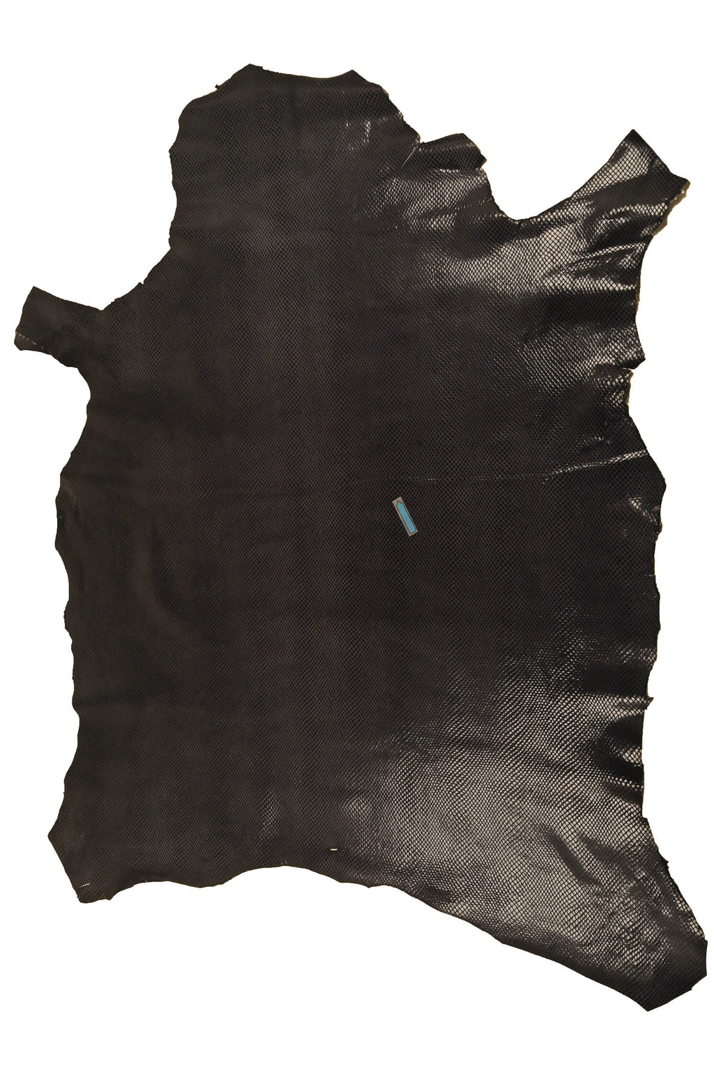 Dark grey black PYTHON PRINTED leather skin, snake textured glossy goatskin, soft thin reptile print hide B14787-TB La Garzarara