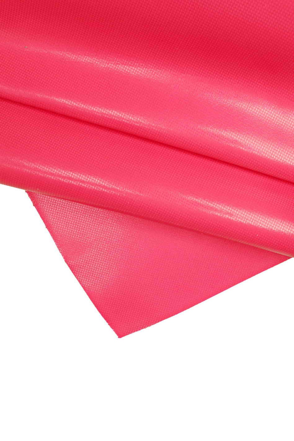 Hot pink neon leather hide reptile print, shiny fuchsia lizard effect leather skin for bags 1.7/1.8 mm B14173-ST/B La Garzarara