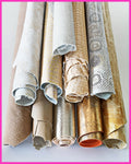 Beige platinum textured printed leather hide, animal and geometric metallic light tones, 10 assorted random mix skins B14828-ST La Garzarara
