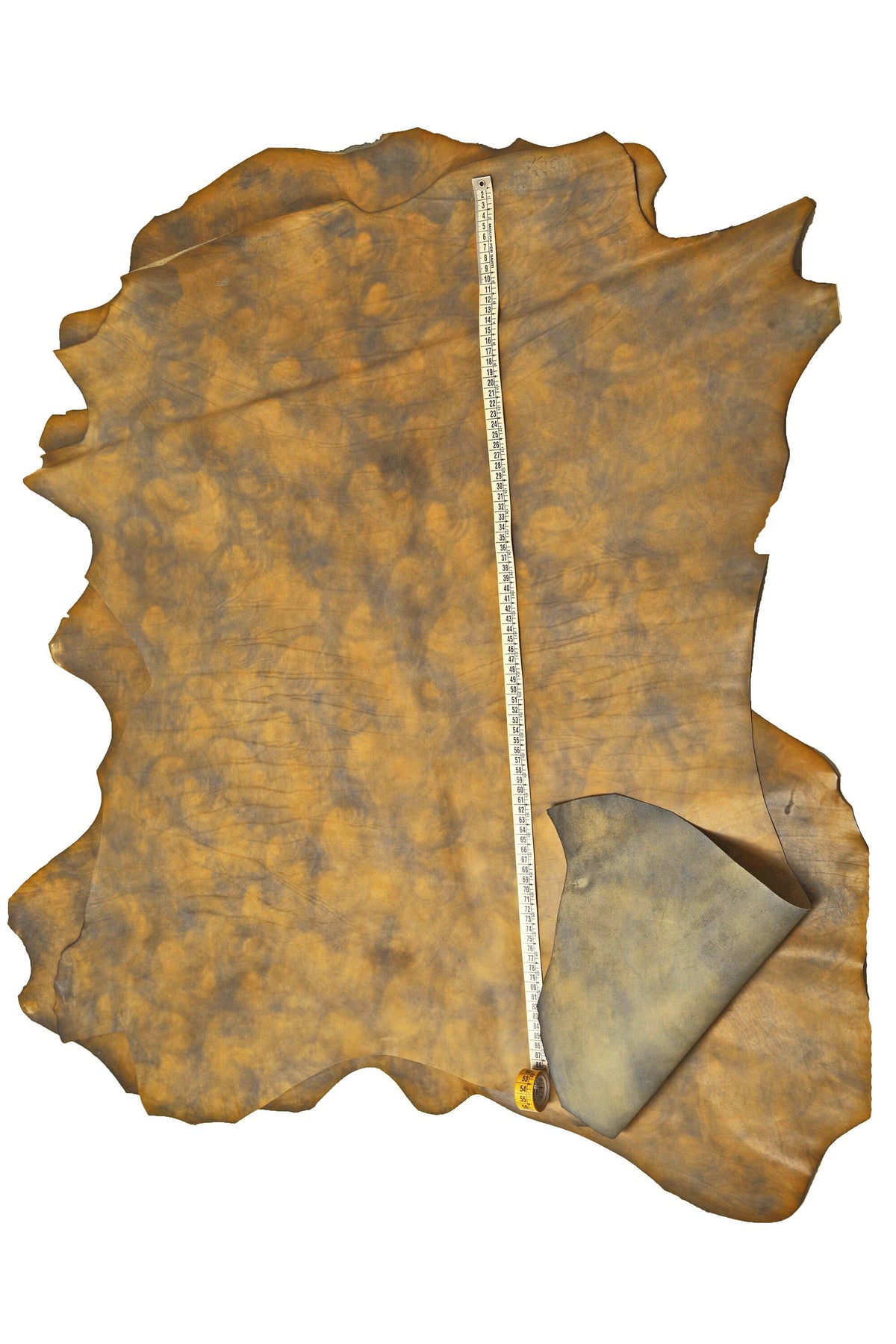 Vegetable tanned calf leather hide skin, marbled hand dyed veg tan cowhide artisan natural leatherB14799-VT La Garzarara