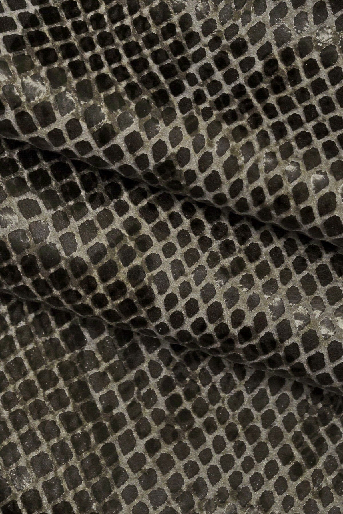 Gray SNAKE python leather hide, lightweight reptile printed skin for clothing, soft thin garment leather B14788-ST La Garzarara