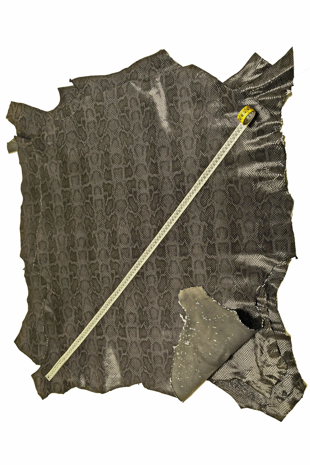Gray SNAKE python leather hide, lightweight reptile printed skin for clothing, soft thin garment leather B14788-ST La Garzarara
