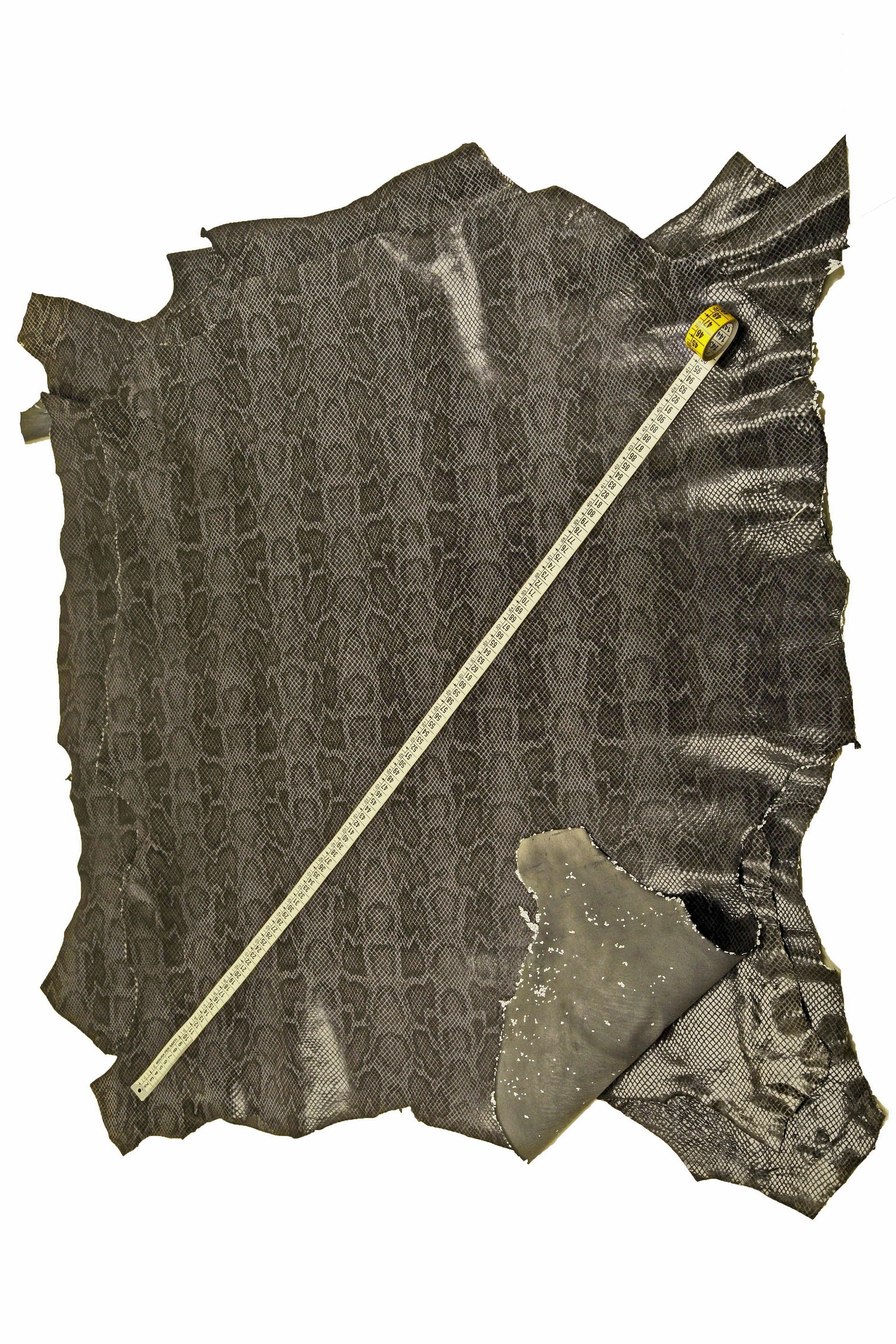 Gray SNAKE python leather hide, lightweight reptile printed skin for clothing, soft thin garment leather B14788-ST La Garzarara
