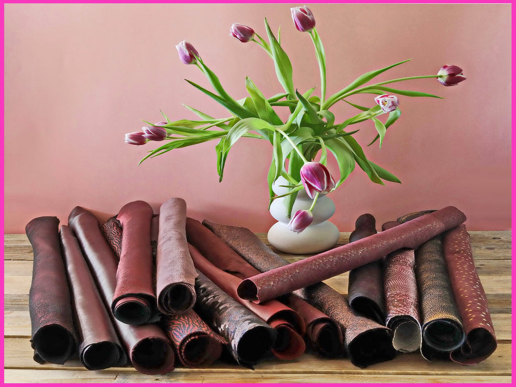 Full Leather Skins Red and Burgundy 3 Random hides Assortment Mix of Textures and Solid Colors Customize Your Selection DIY 14925-St