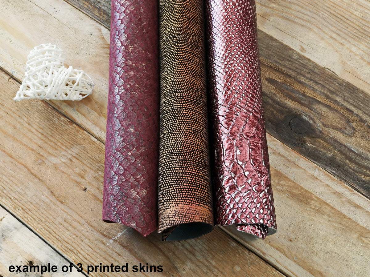Full Leather Skins Red and Burgundy 3 Random hides Assortment Mix of Textures and Solid Colors Customize Your Selection DIY 14925-St