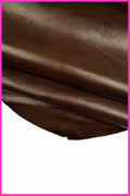 BROWN veg tan CALF leather hide – glossy smooth dark brown sporty cowhide skin, slightly stiff with light wrinkles B14789-TU La Garzarara