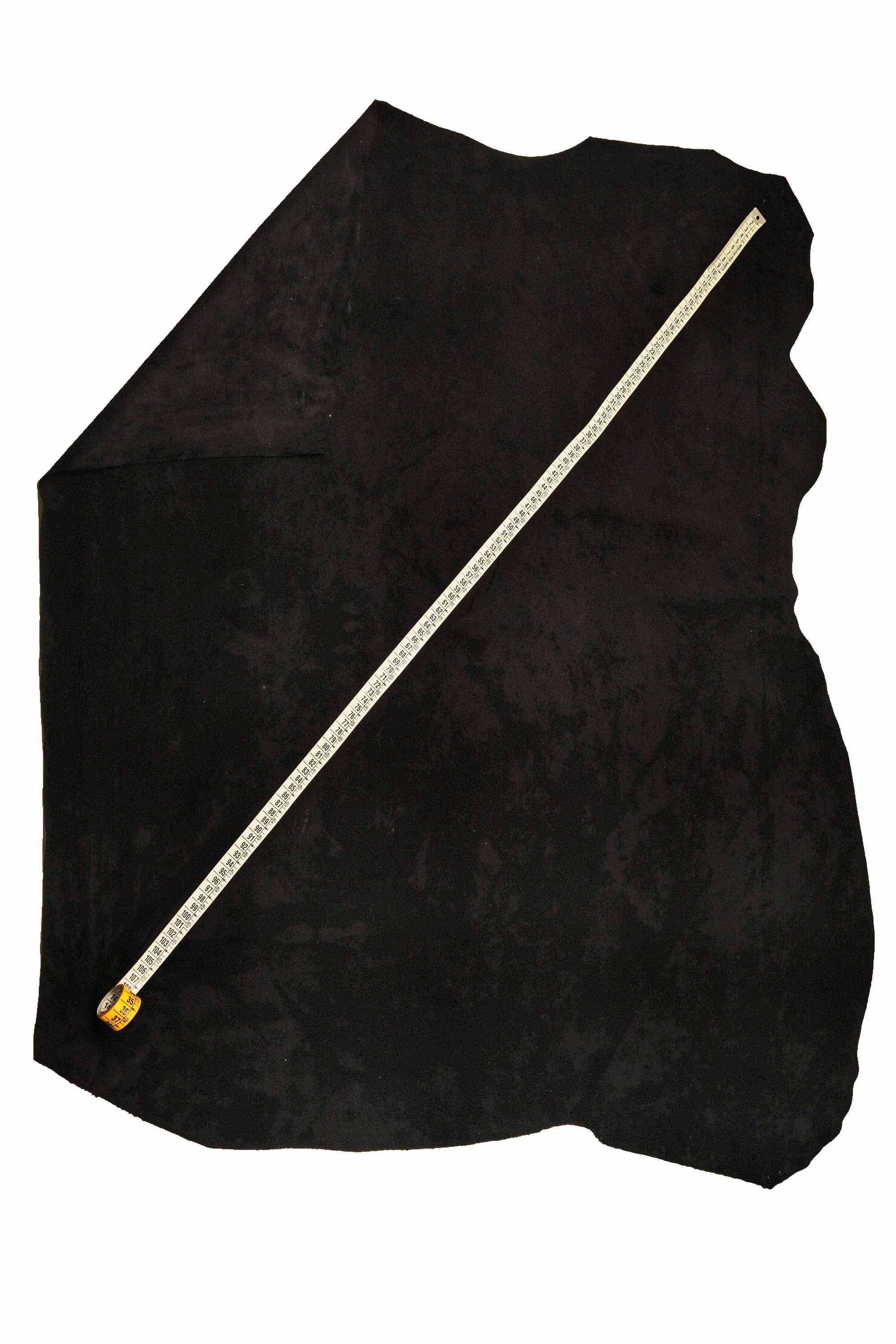 Black Cow SUEDE Leather hide, velvety soft suede leather skin, good writing effect, cowhide 1.1 - 1.3 mm for crafting B13613-TB La Garzarara