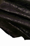 Black Crinkled Lambskin Leather Hide, Washed Nappa Lamb Leather Skin, wrinkled veg tanned leather B12695-TB/B