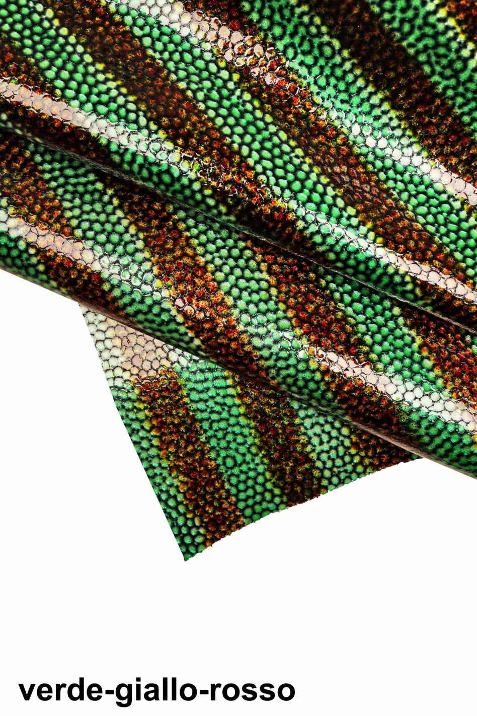 STRIPED CROCODILE leather hide, croc printed patent calfskin, shiny stripe pattern on cowhide B13651-ST