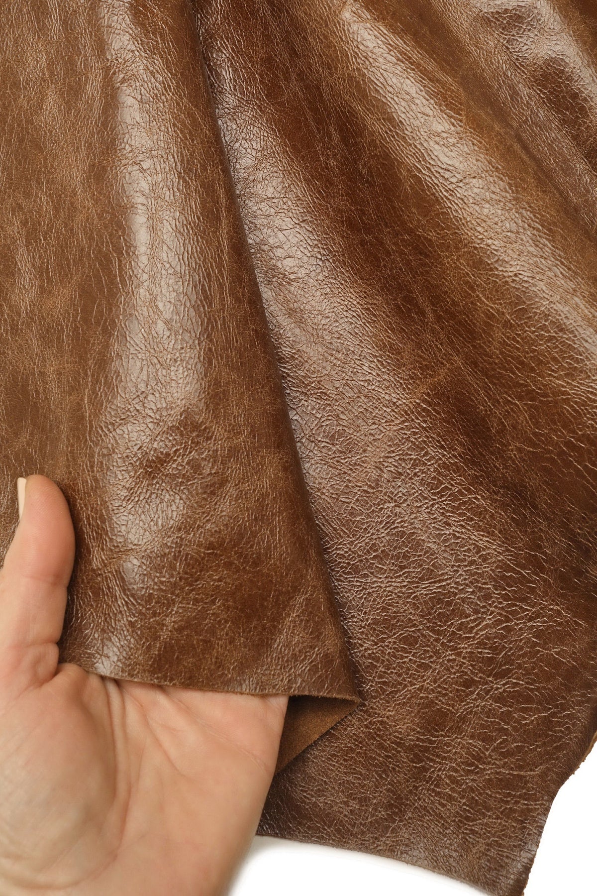 Soft calf leather skin in large size for UPHOLSTERY, furniture sofa car yacht, warm color cowhide hides B15053-TU La Garzarara